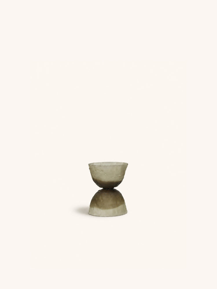 DIABOLO - vase / photophore - verre - DIA 12 x H 15 cm - fumé