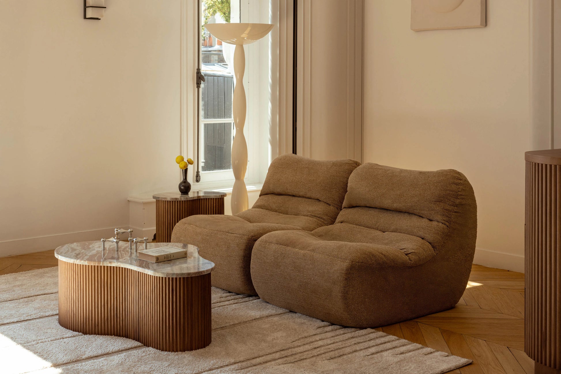 Fauteuil, Tweed marron écureuil, Chill