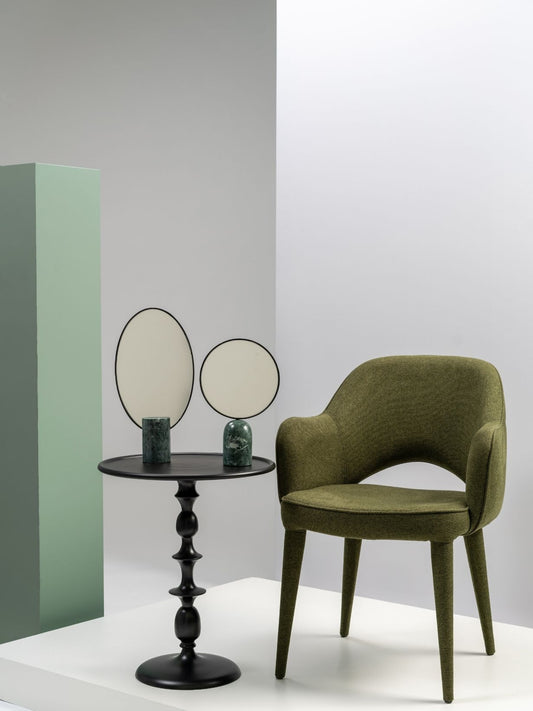 Fauteuil de table rembourré en tissu, Cosy