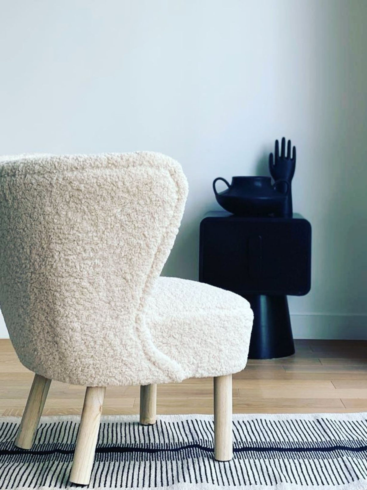 Fauteuil retro en fourrure bouclée, Jazz doudou