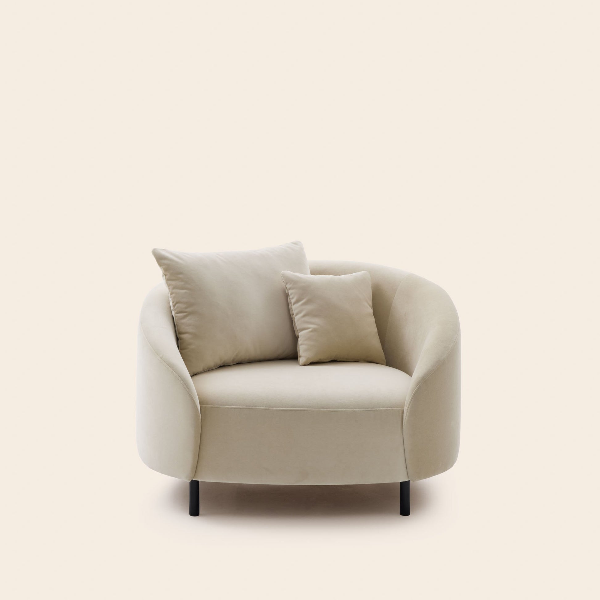 Fauteuil JULIKA velours sable doux