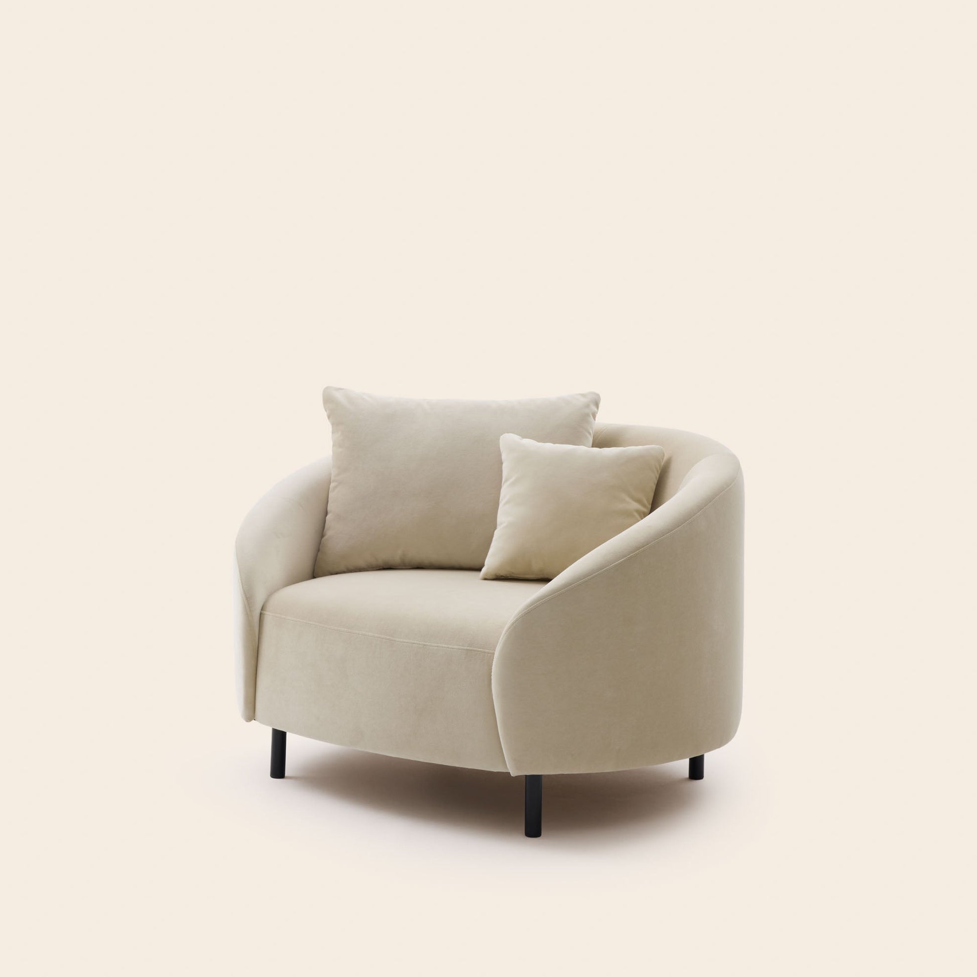 Fauteuil JULIKA velours sable doux