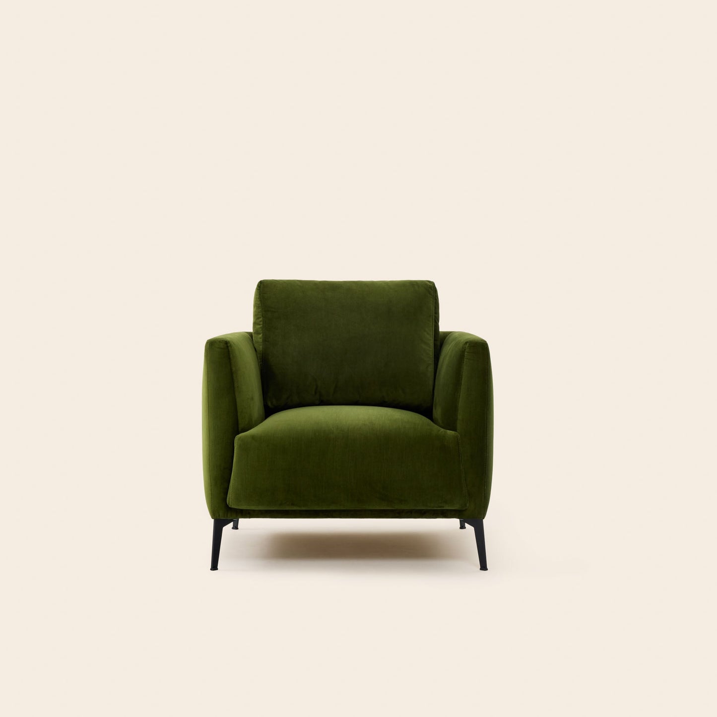 Fauteuil ODELLE velours vert olive