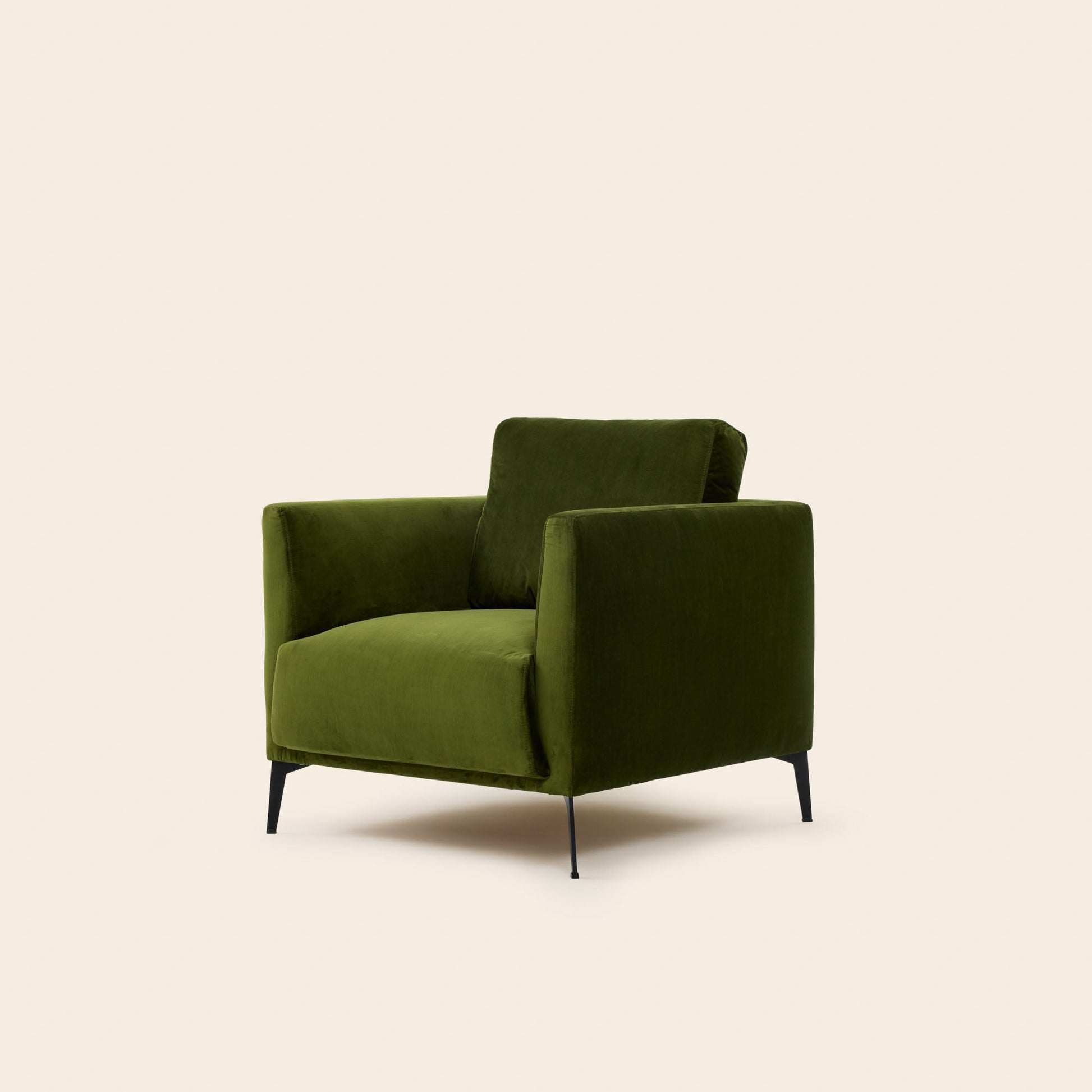 Fauteuil ODELLE velours vert olive