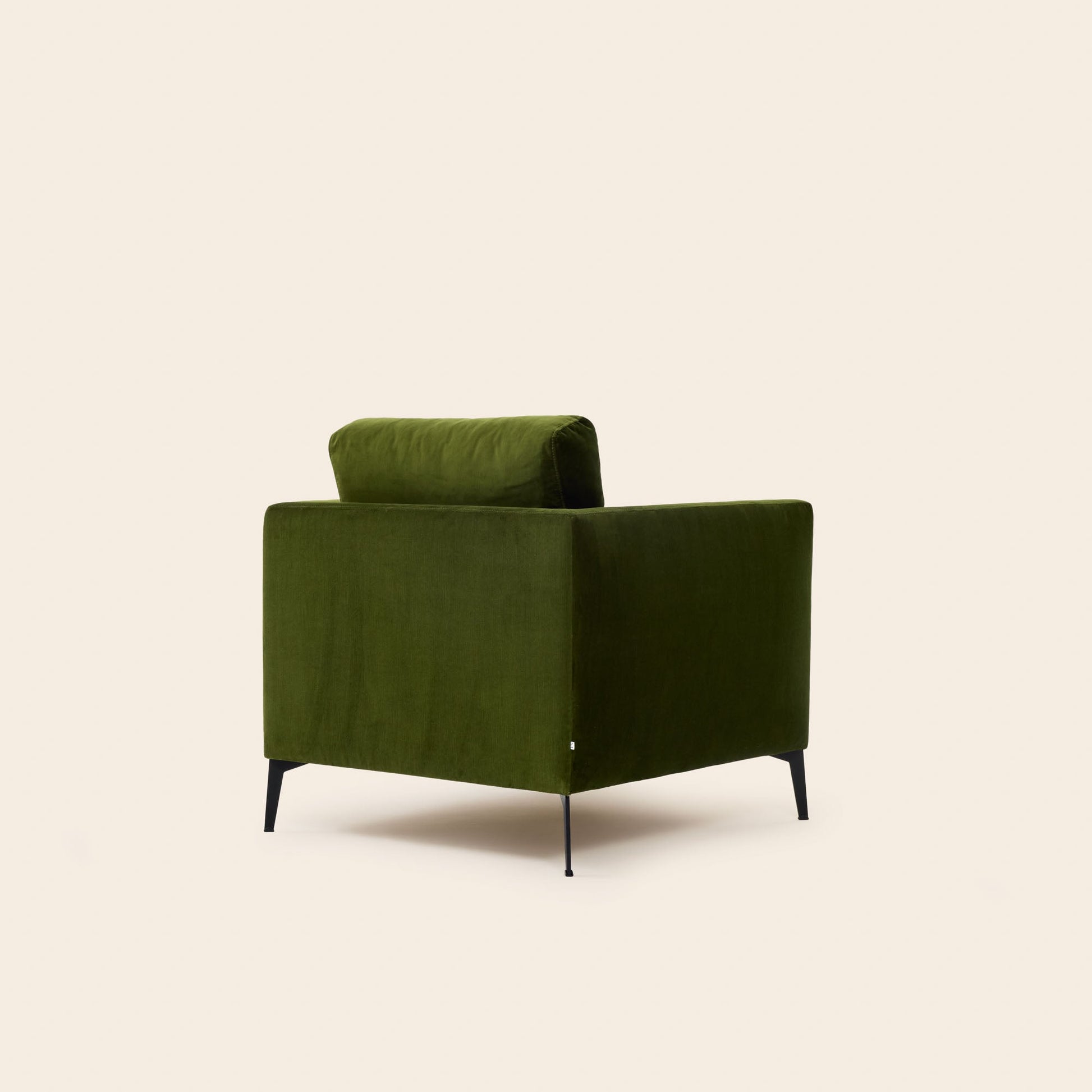 Fauteuil ODELLE velours vert olive