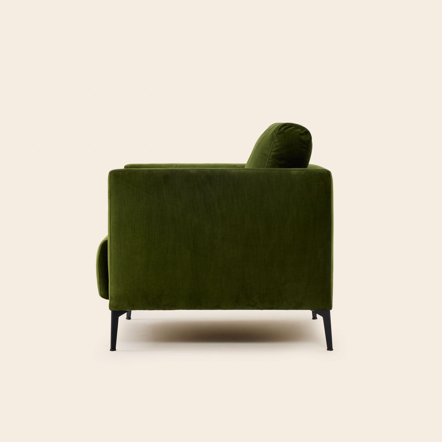 Fauteuil ODELLE velours vert olive