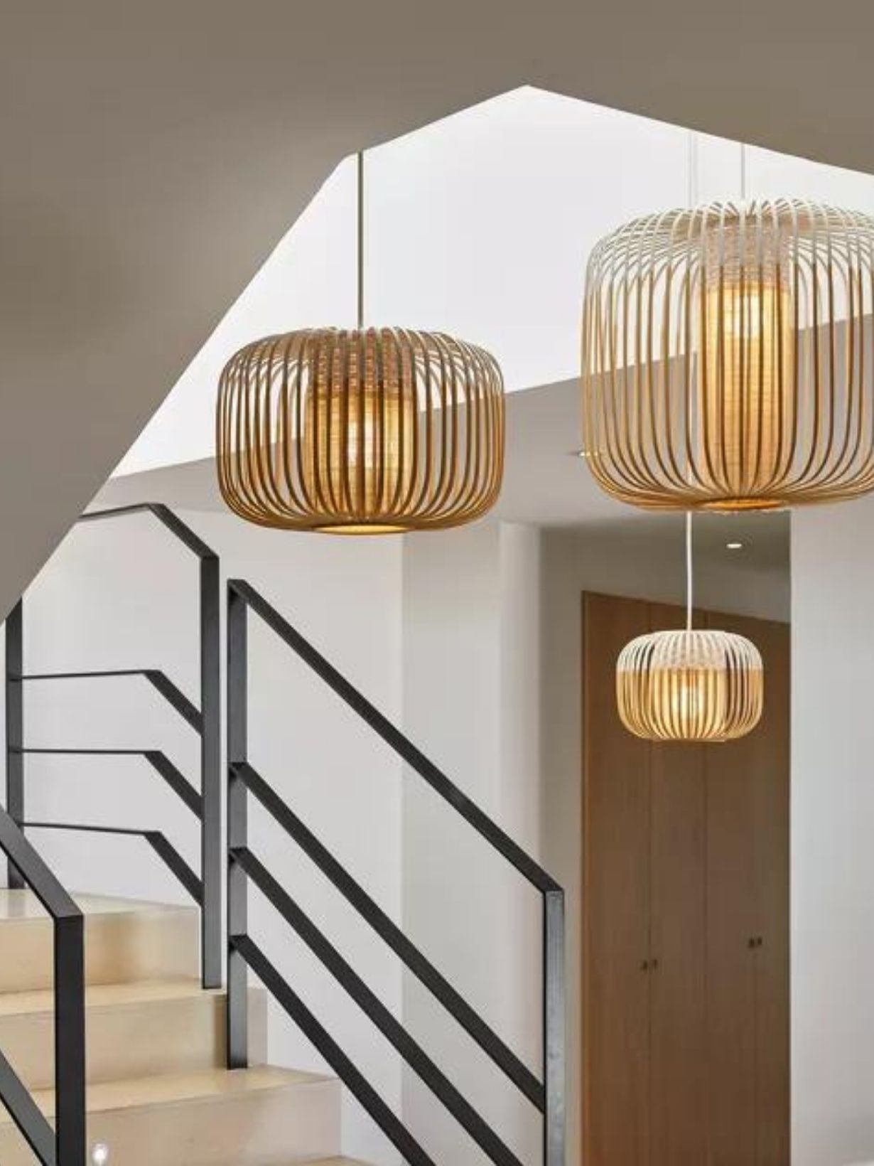 Suspension en bambou naturel 35 cm, Bamboo S