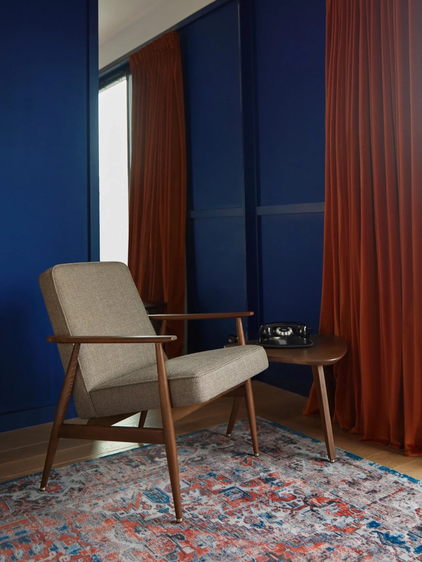 Fox Lounge Chair in Velvet Indigo