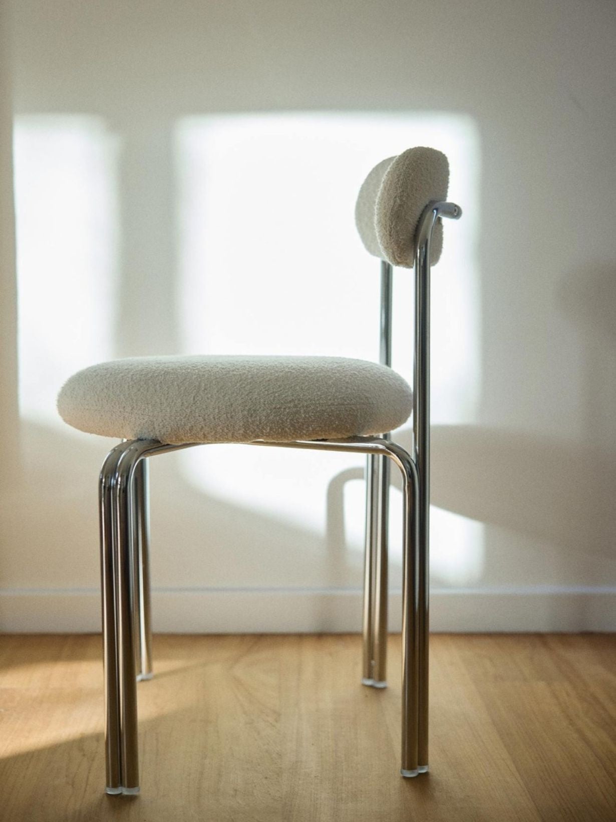 Chrome-plated steel table chair, Violette