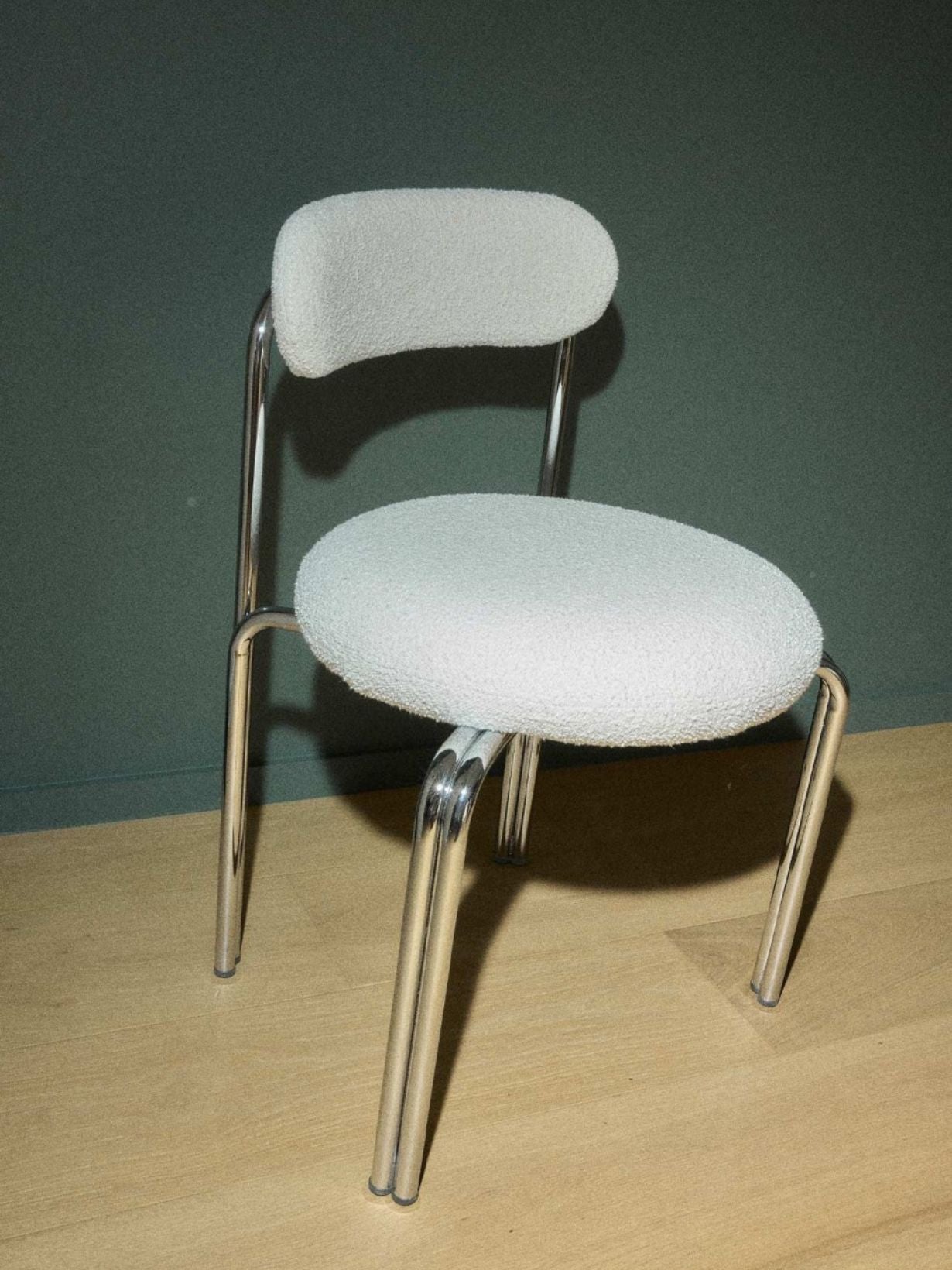 Chrome-plated steel table chair, Violette