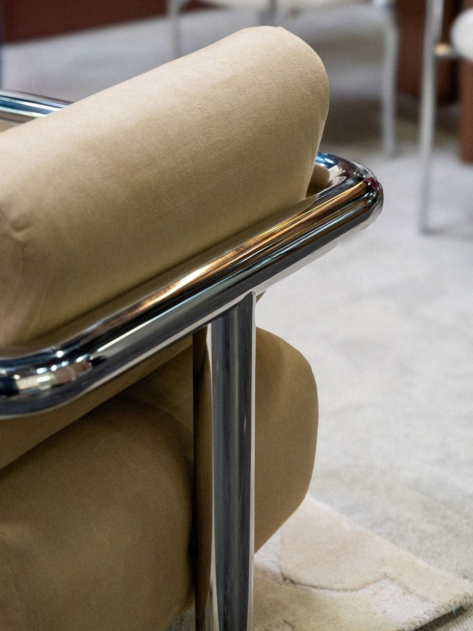 Fauteuil en inox poli, Claude 70