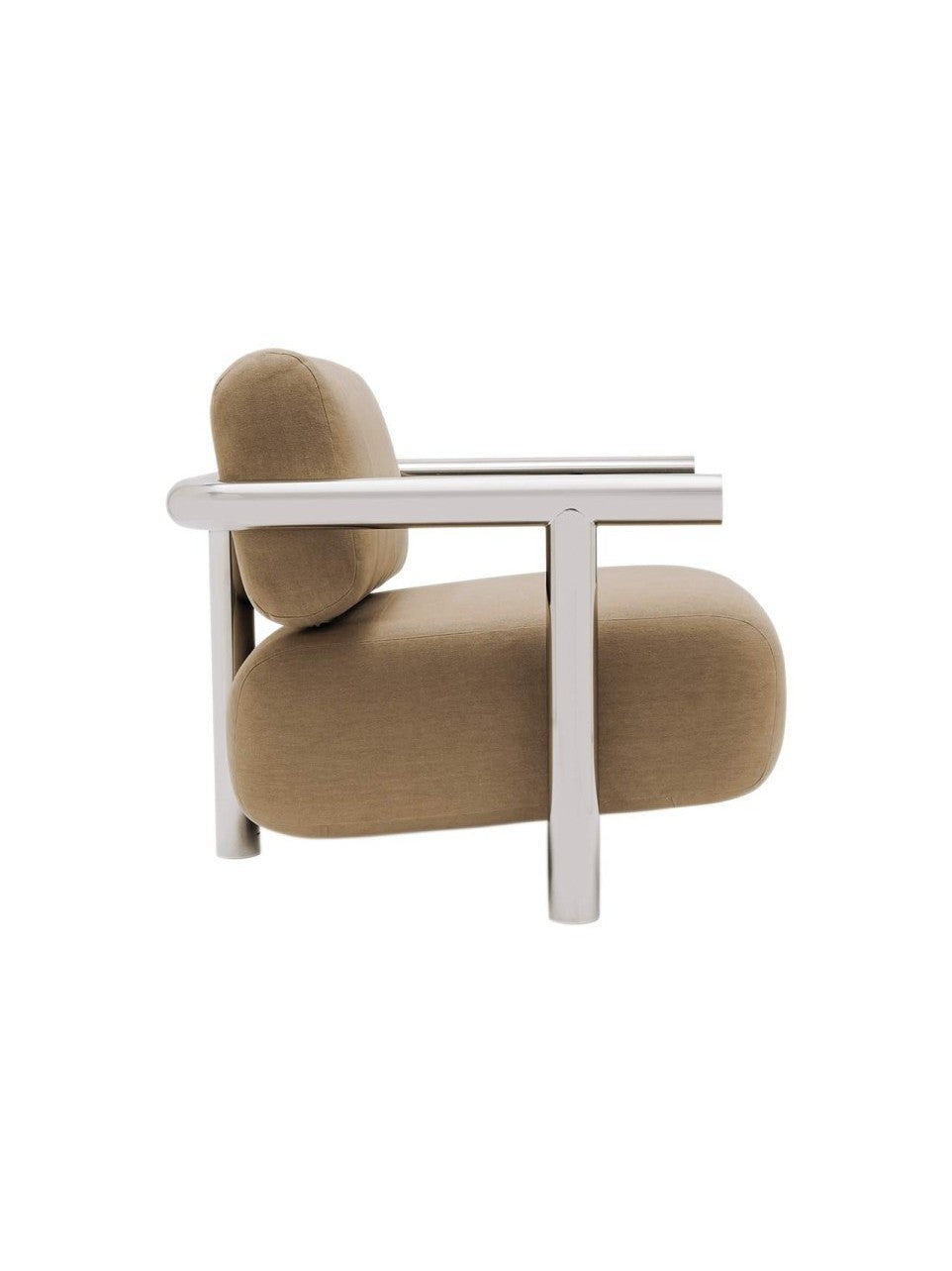 Fauteuil en inox poli, Claude 70