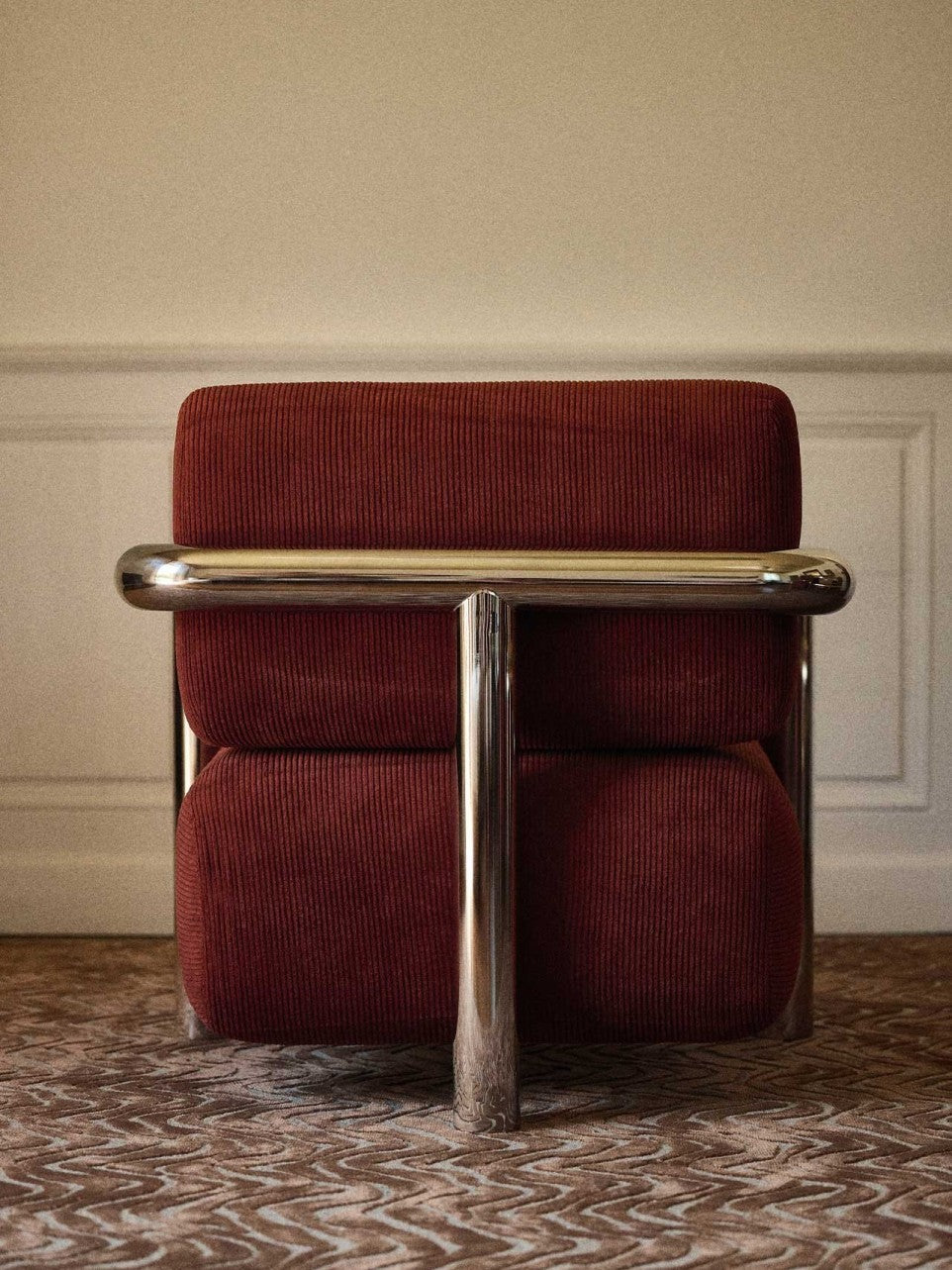 Fauteuil en inox poli, Claude 70