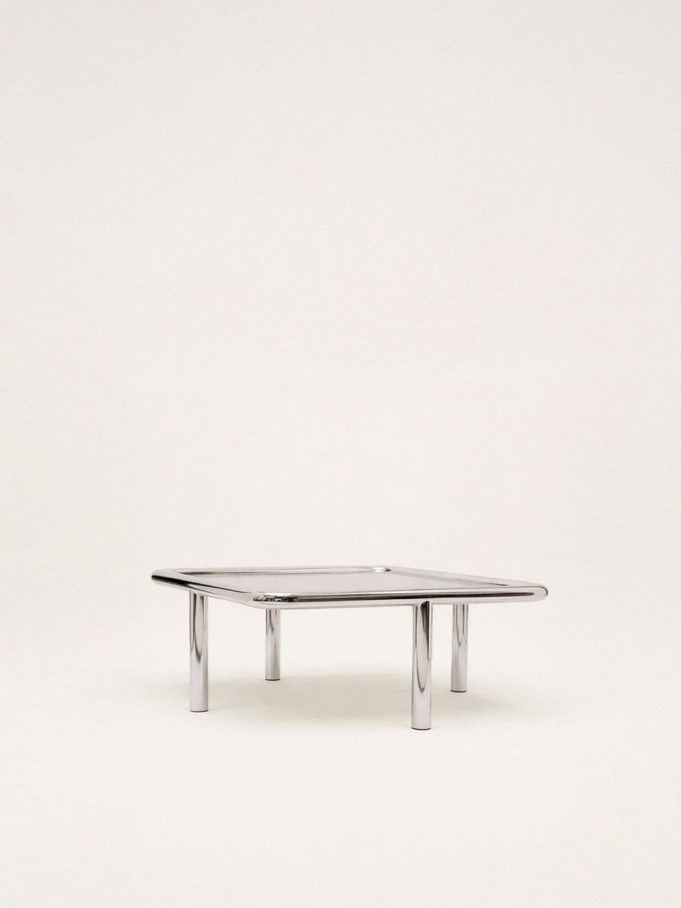 Table basse en inox poli, Alix