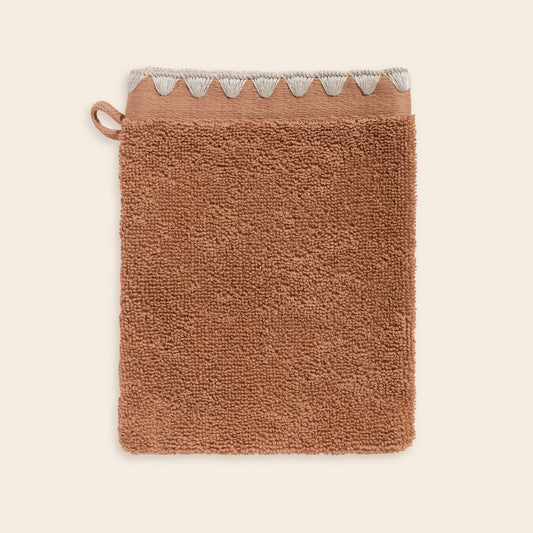 Gant de toilette NERYDA terre d'argile et beige