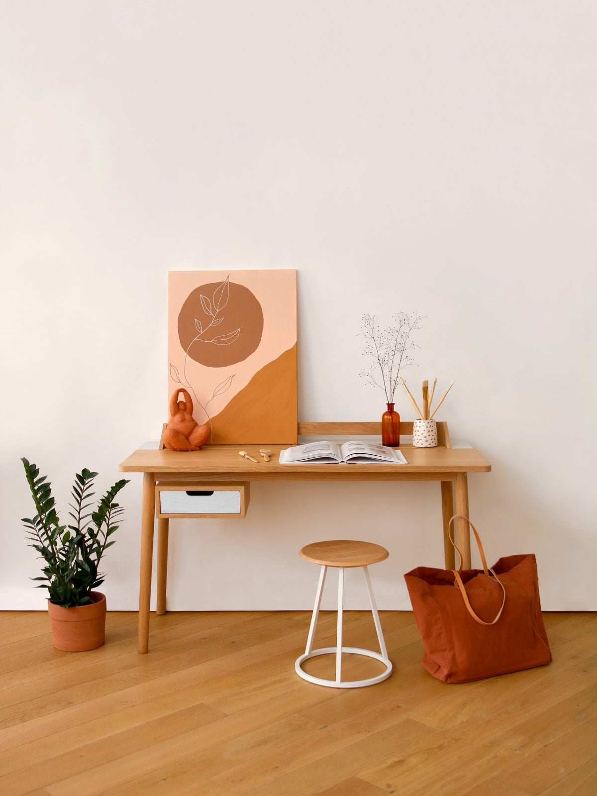 Bureau en chêne naturel, Honoré