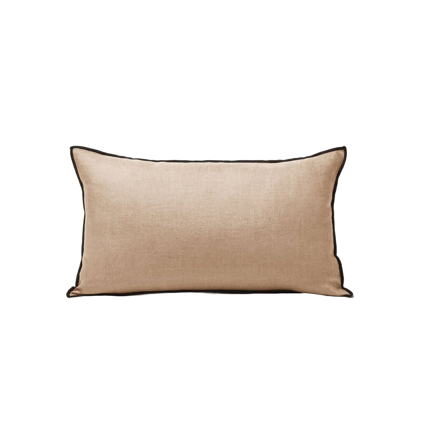 Housse de coussin CARLINA sable et bourdon noir