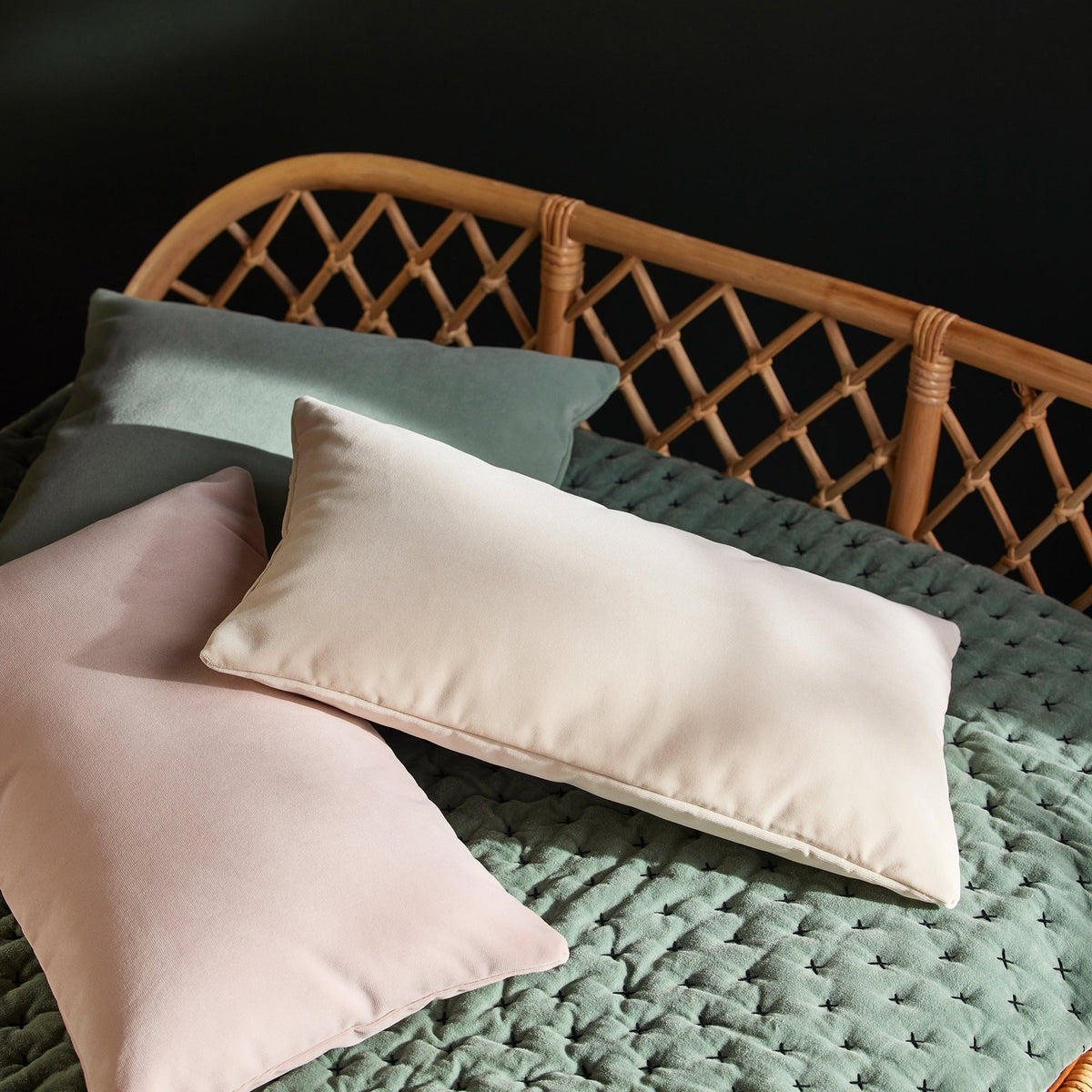 Housse de coussin MATIA vert de gris