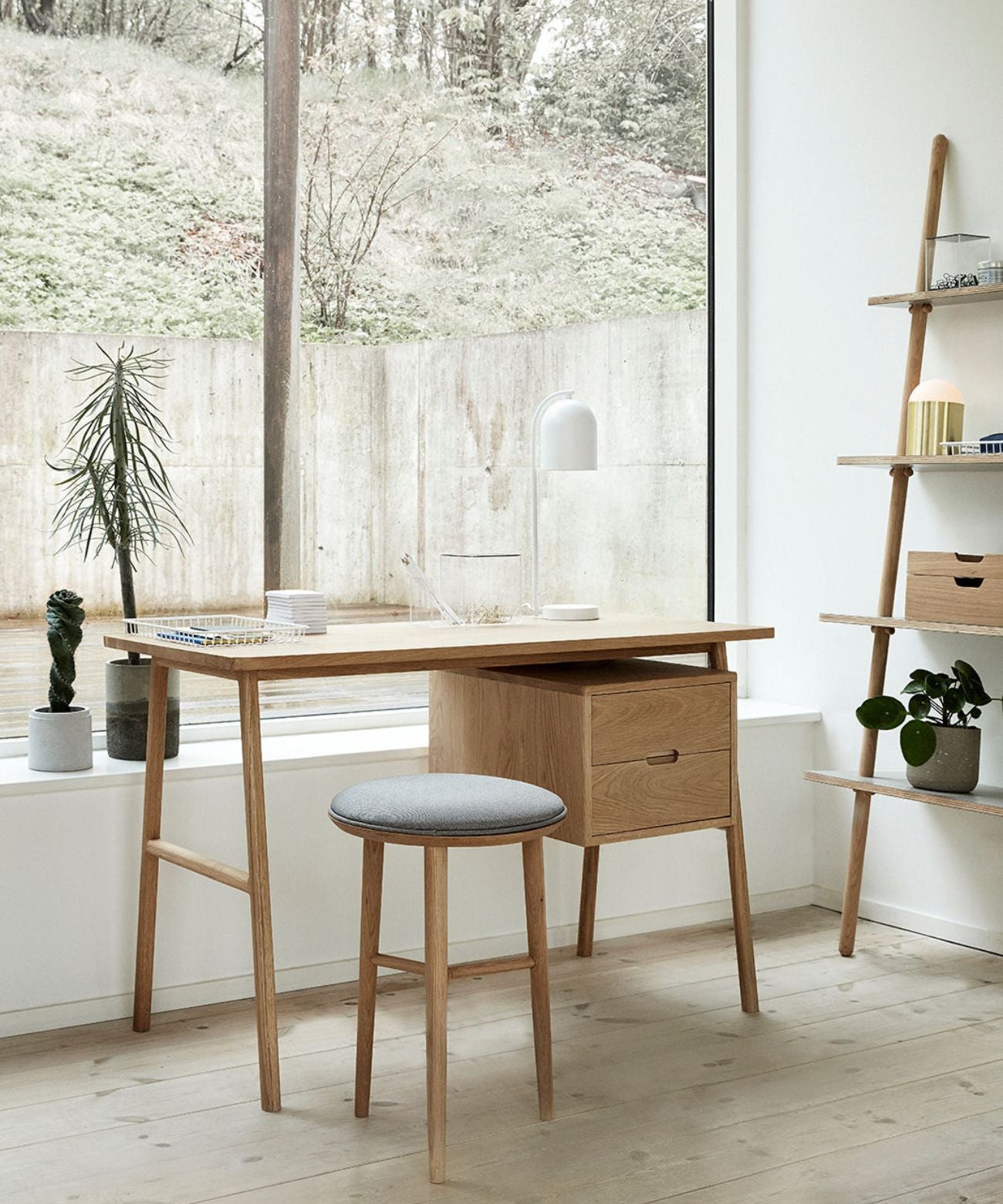 Bureau  Architecte en placage de chêne Naturel