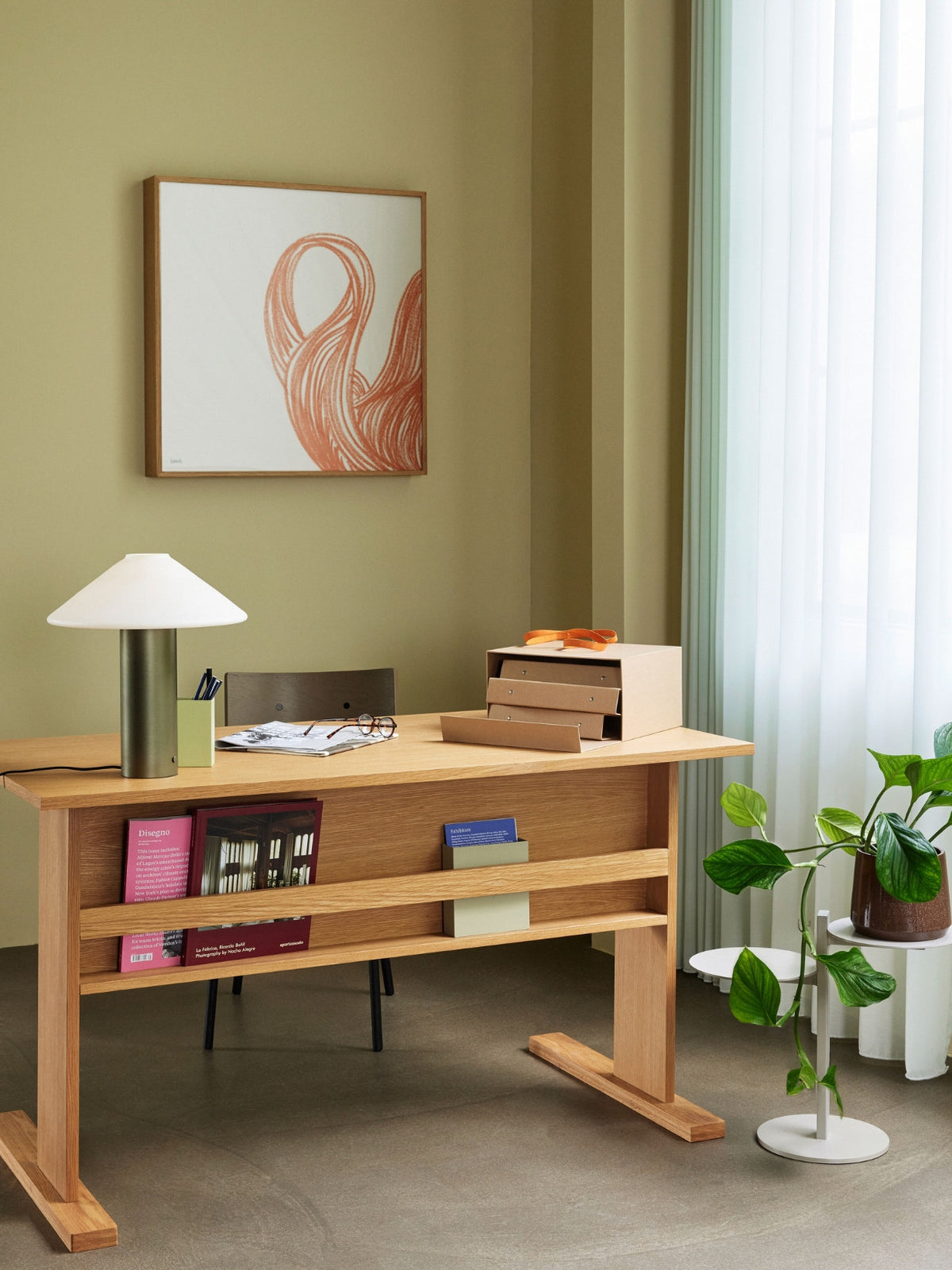 Bureau en bois de chêne naturel, Forma