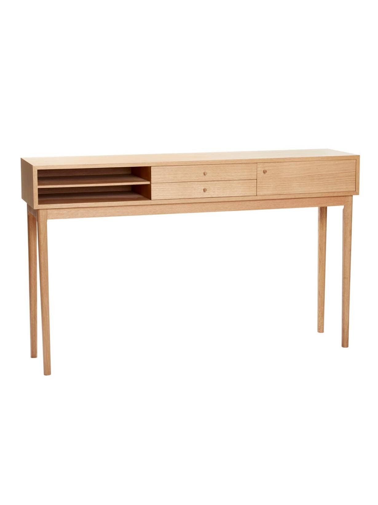 Console en chêne clair avec tiroirs, Olav