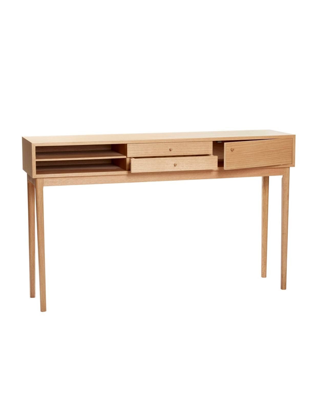 Console en chêne clair avec tiroirs, Olav