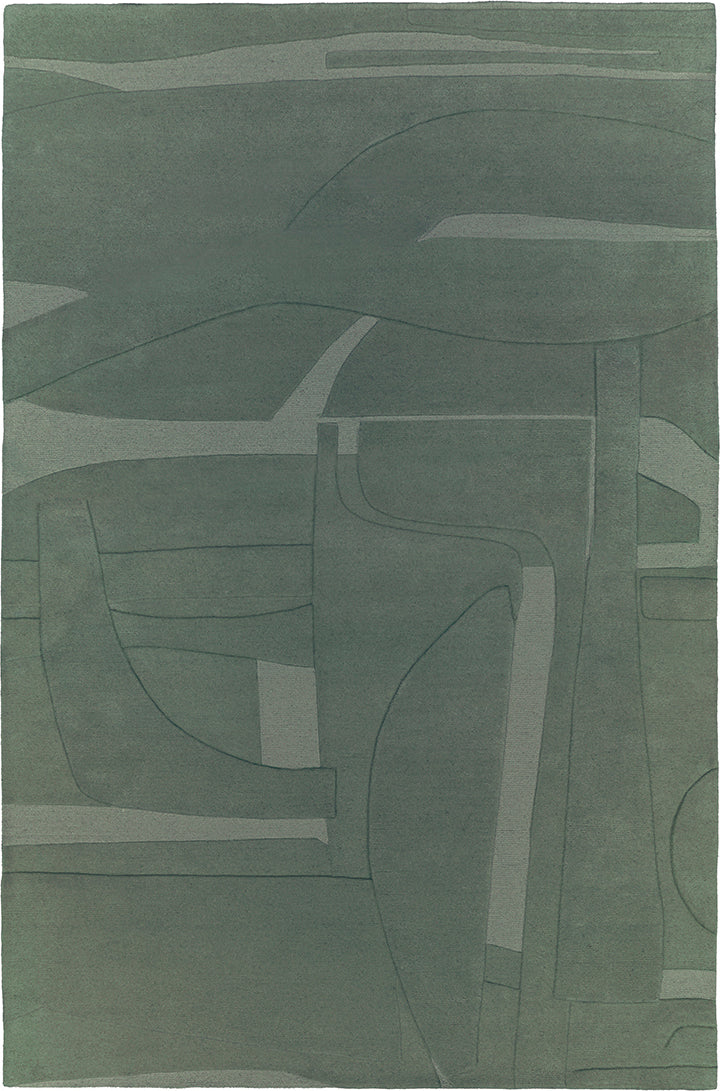 Tapis sauge en laine, Collage
