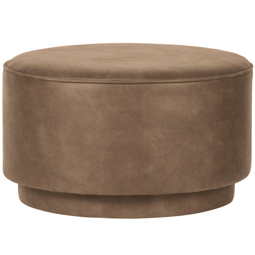 Coffee pouf leather look cognac
