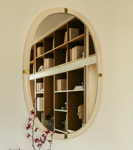 Miroir Marcello laqué blanc crème