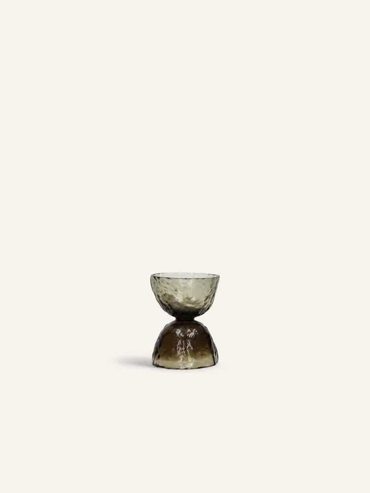 DIABOLO - vase / photophore - verre - DIA 12 x H 15 cm - fumé