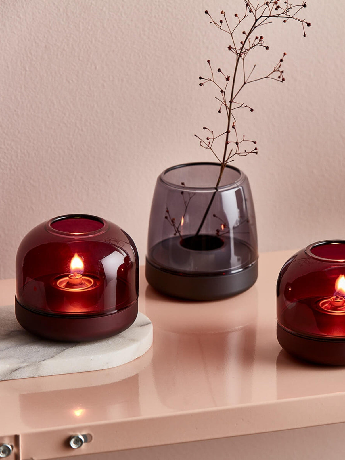 Bougeoir en aluminium + Shine Bougie LED, Glow 08