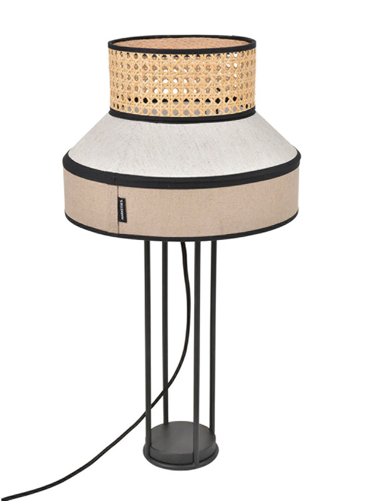 Lampe en métal et textile, Singapour Nude