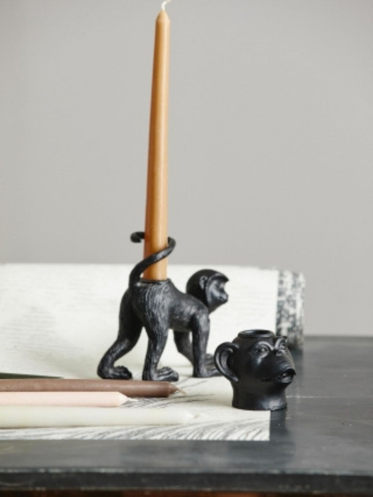 Lot de 2 bougeoir singe, Palva