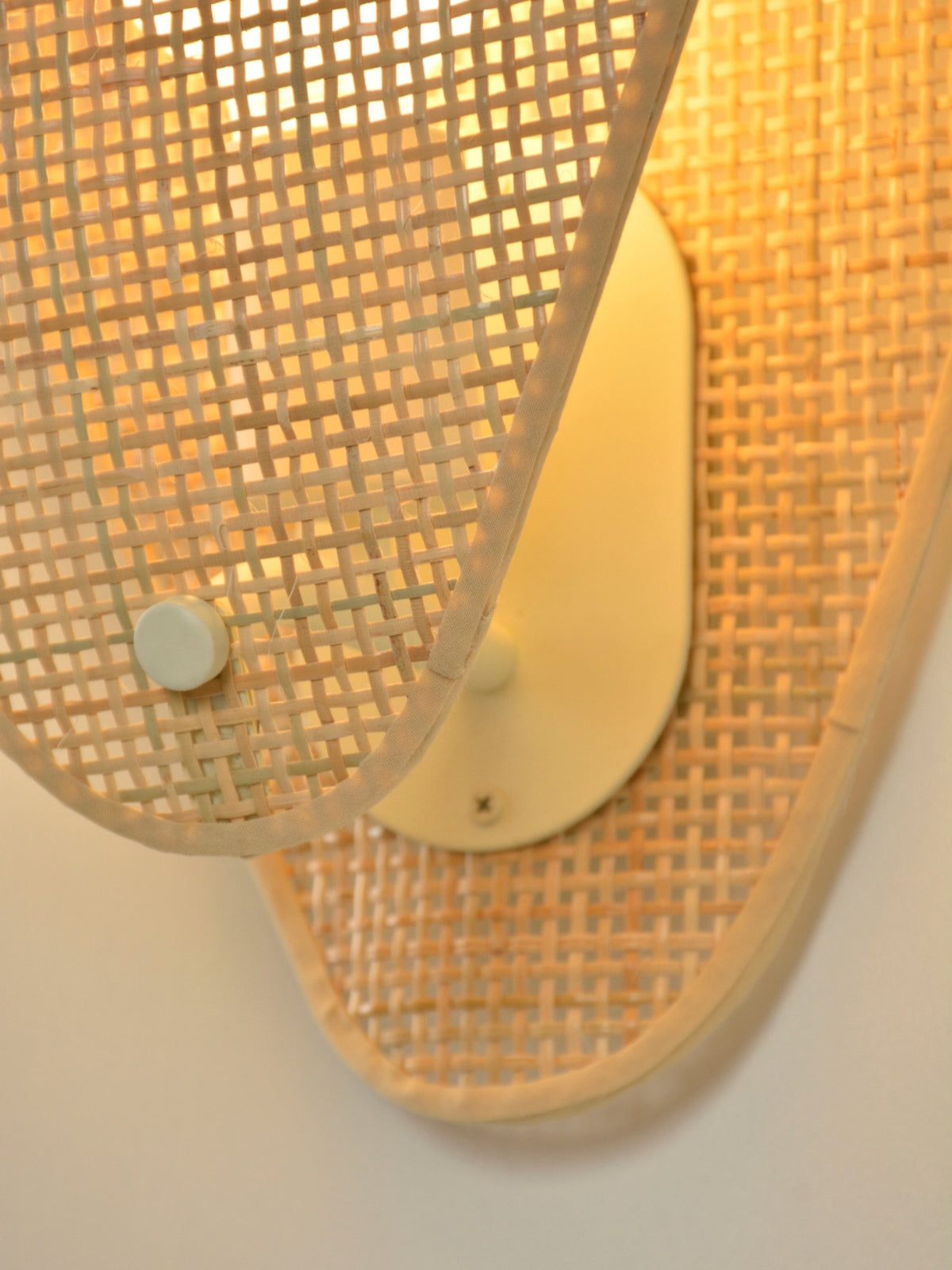 Applique en cannage et tissu naturel, Coquillage