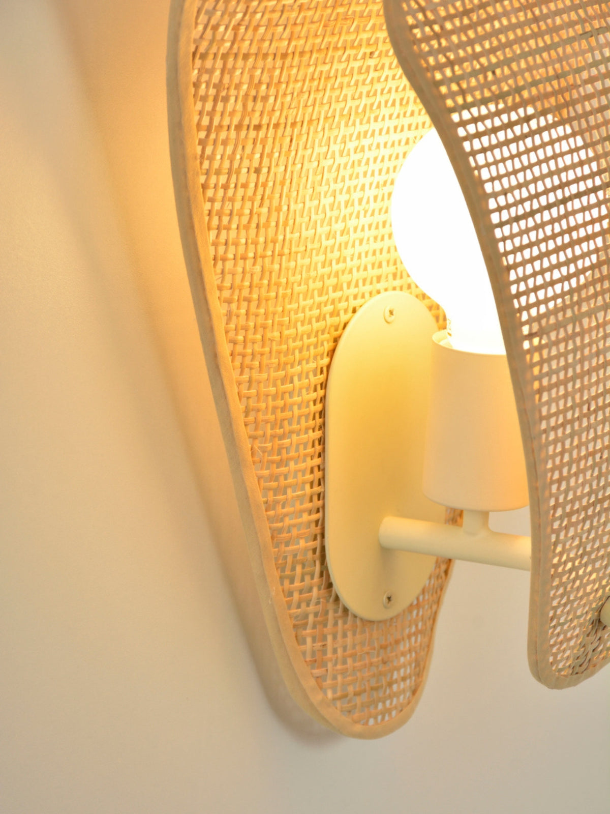 Applique en cannage et tissu naturel, Coquillage