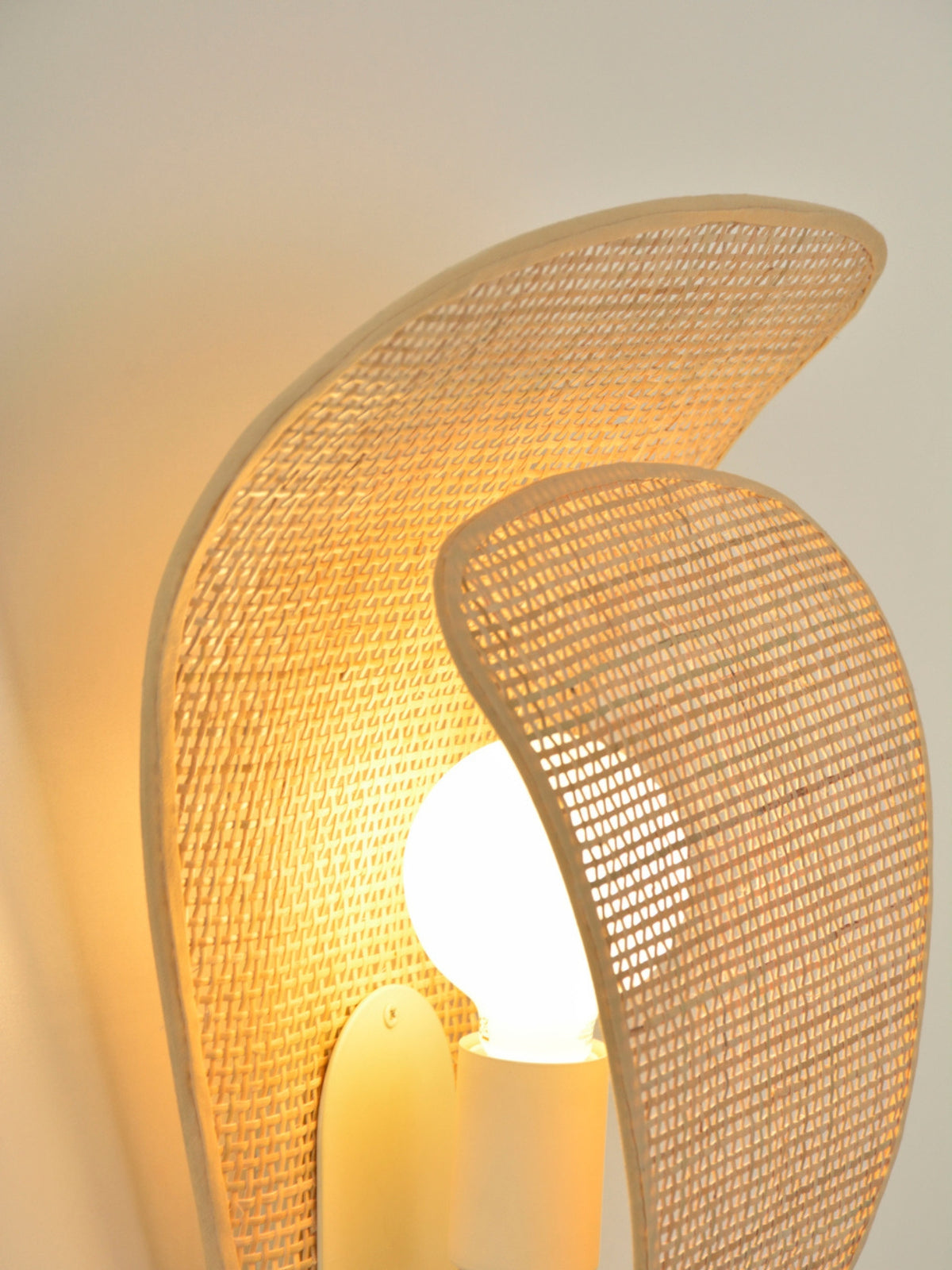 Applique en cannage et tissu naturel, Coquillage