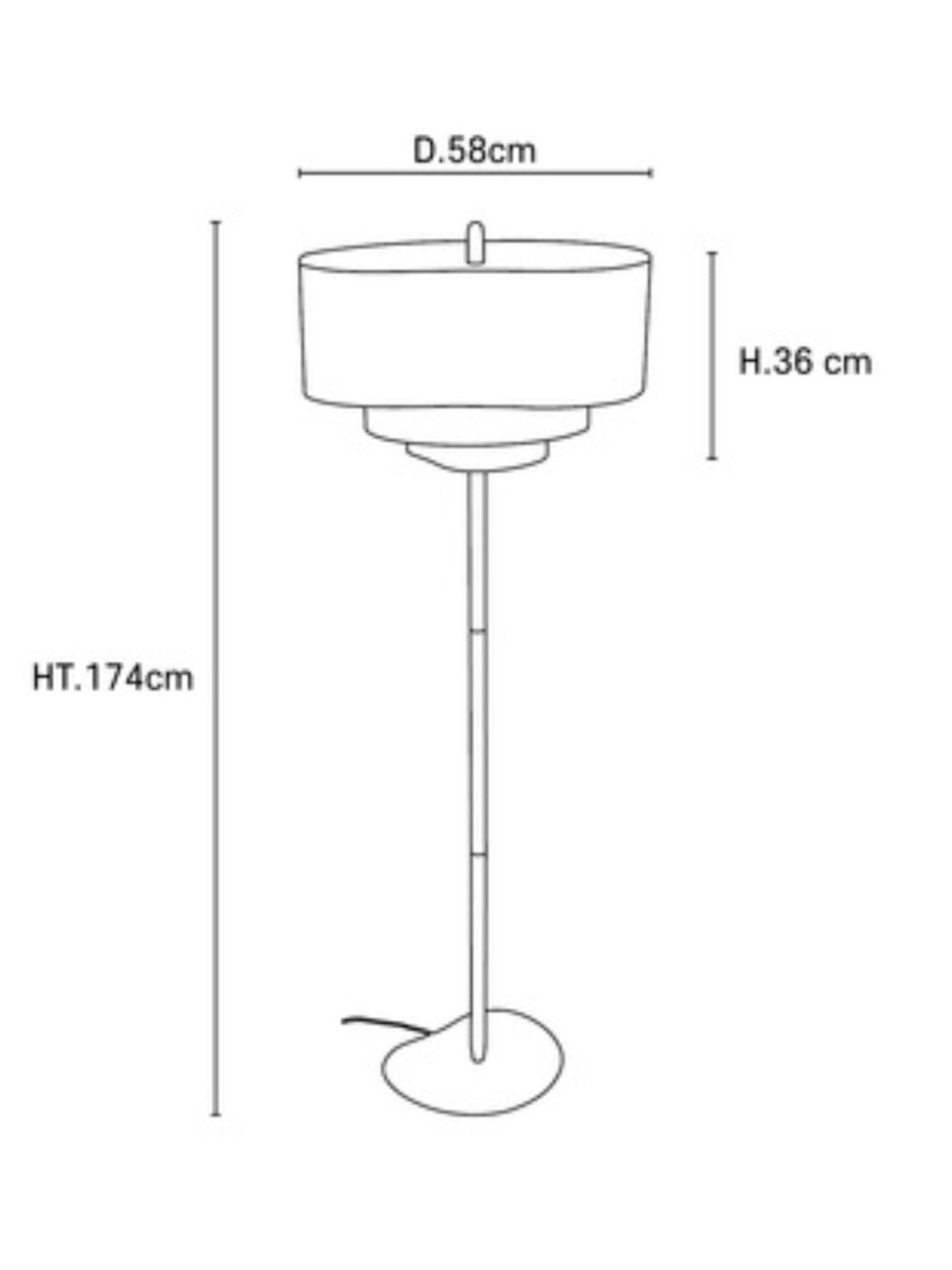 Lampadaire en bois et tissu crème, Pebble