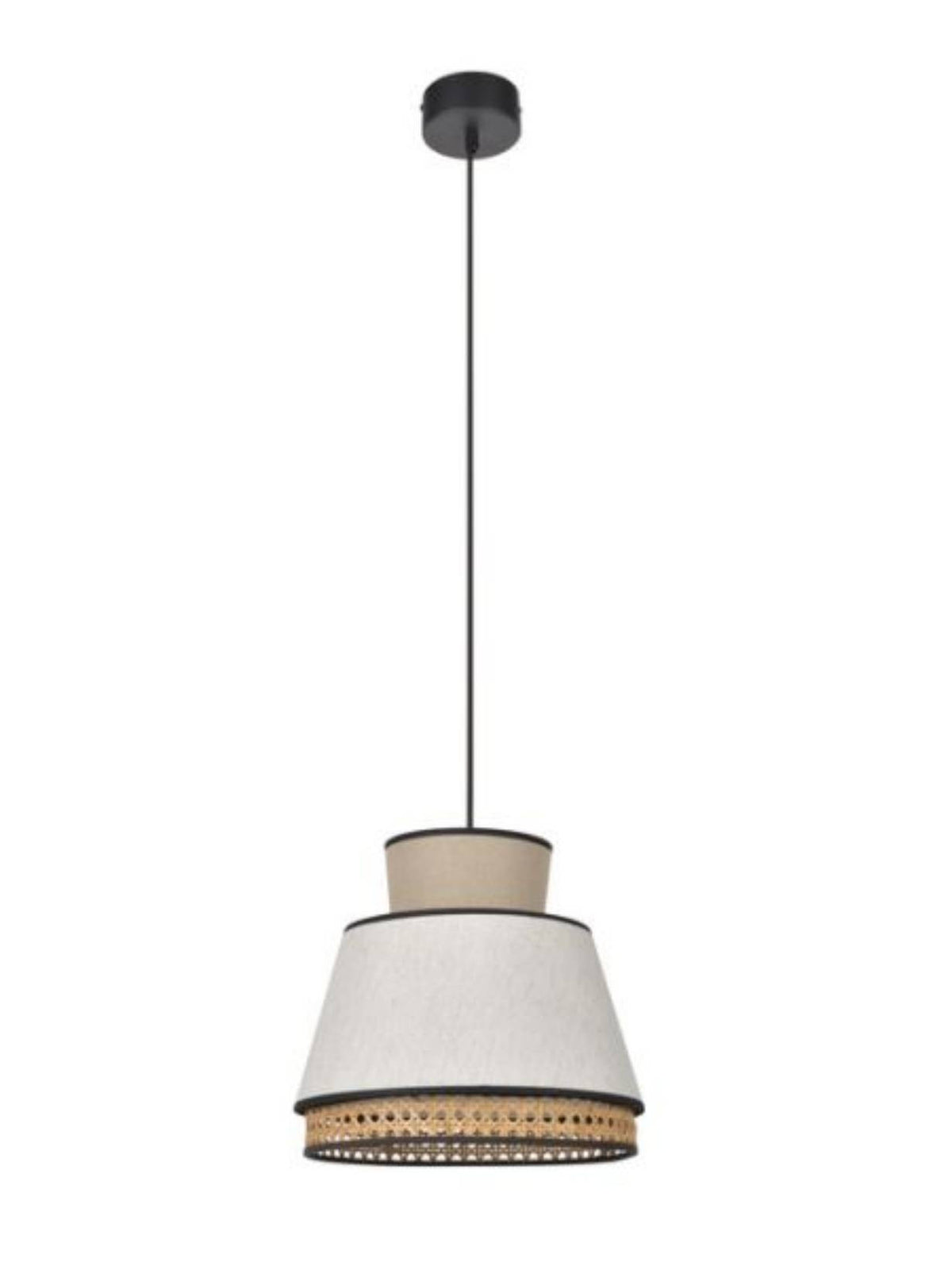 Suspension en lin lavé et cannage nude,  Singapour M et XM
