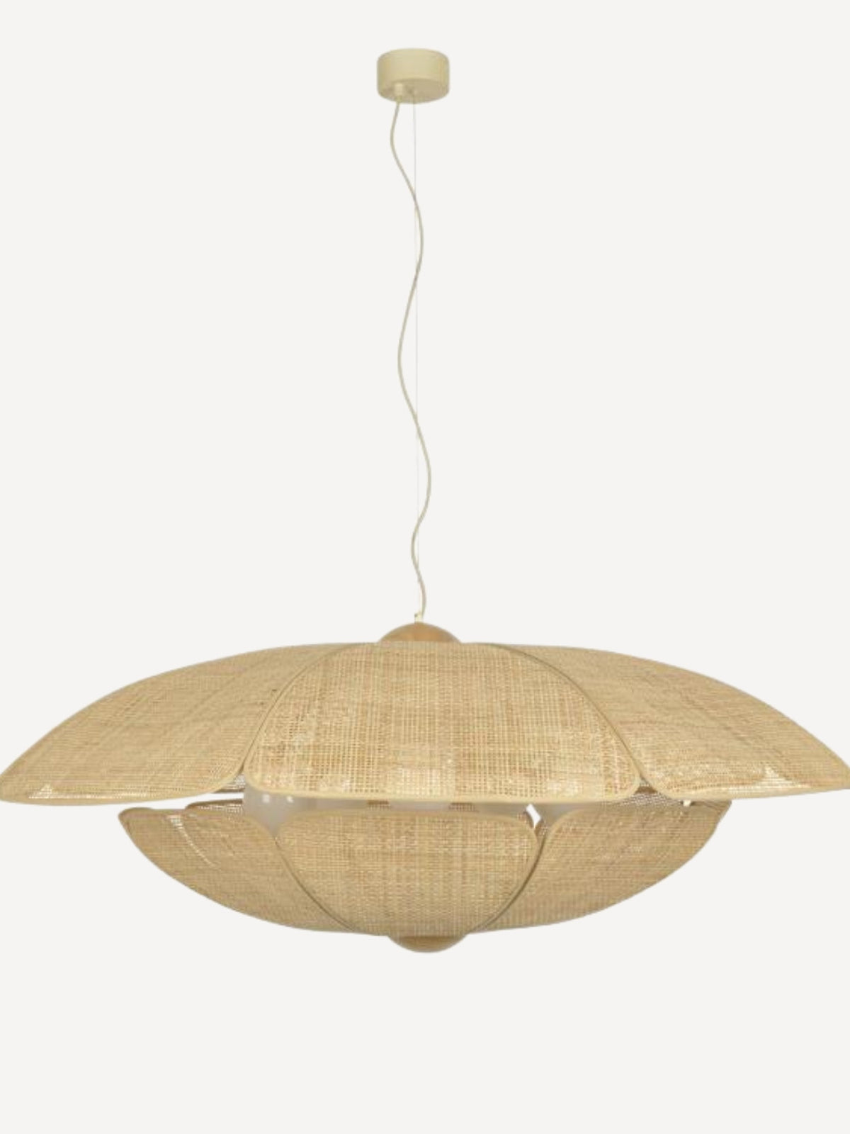 Suspension en métal et cannage, Coquillage D110