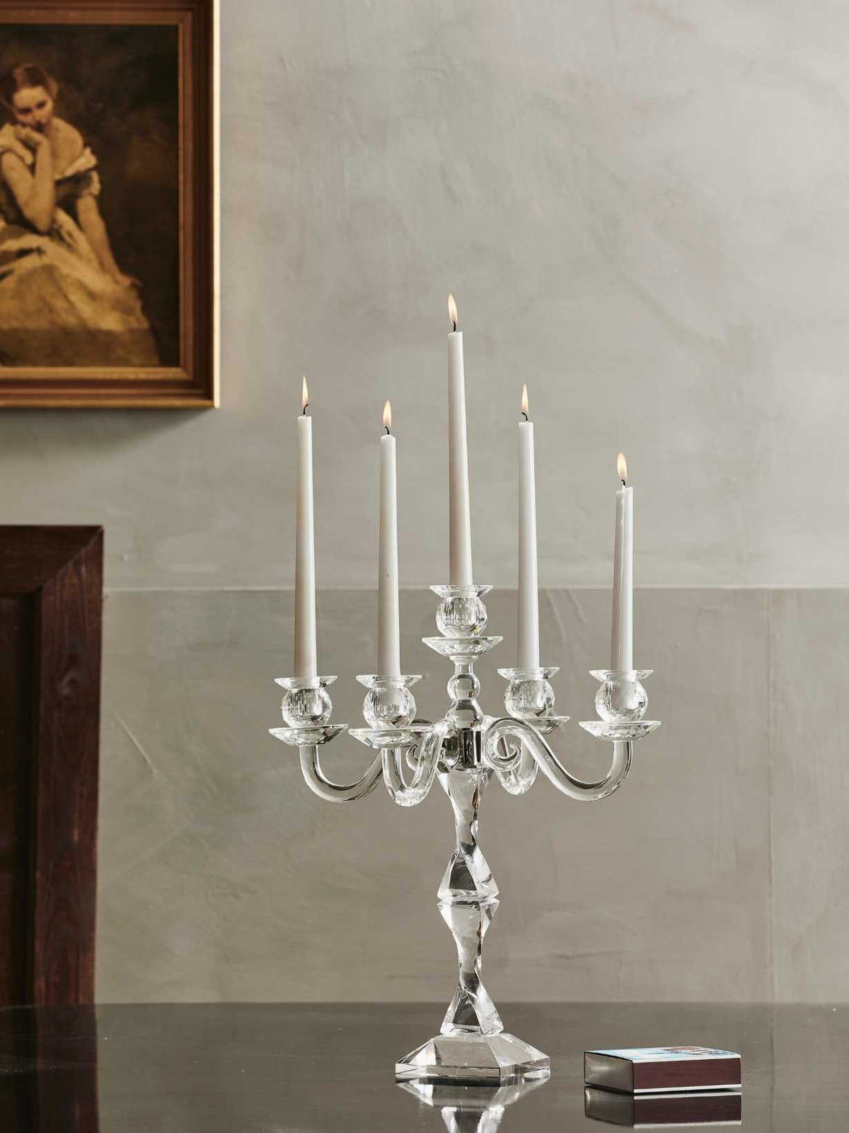 Chandelier en cristal 5 bougies, Fara