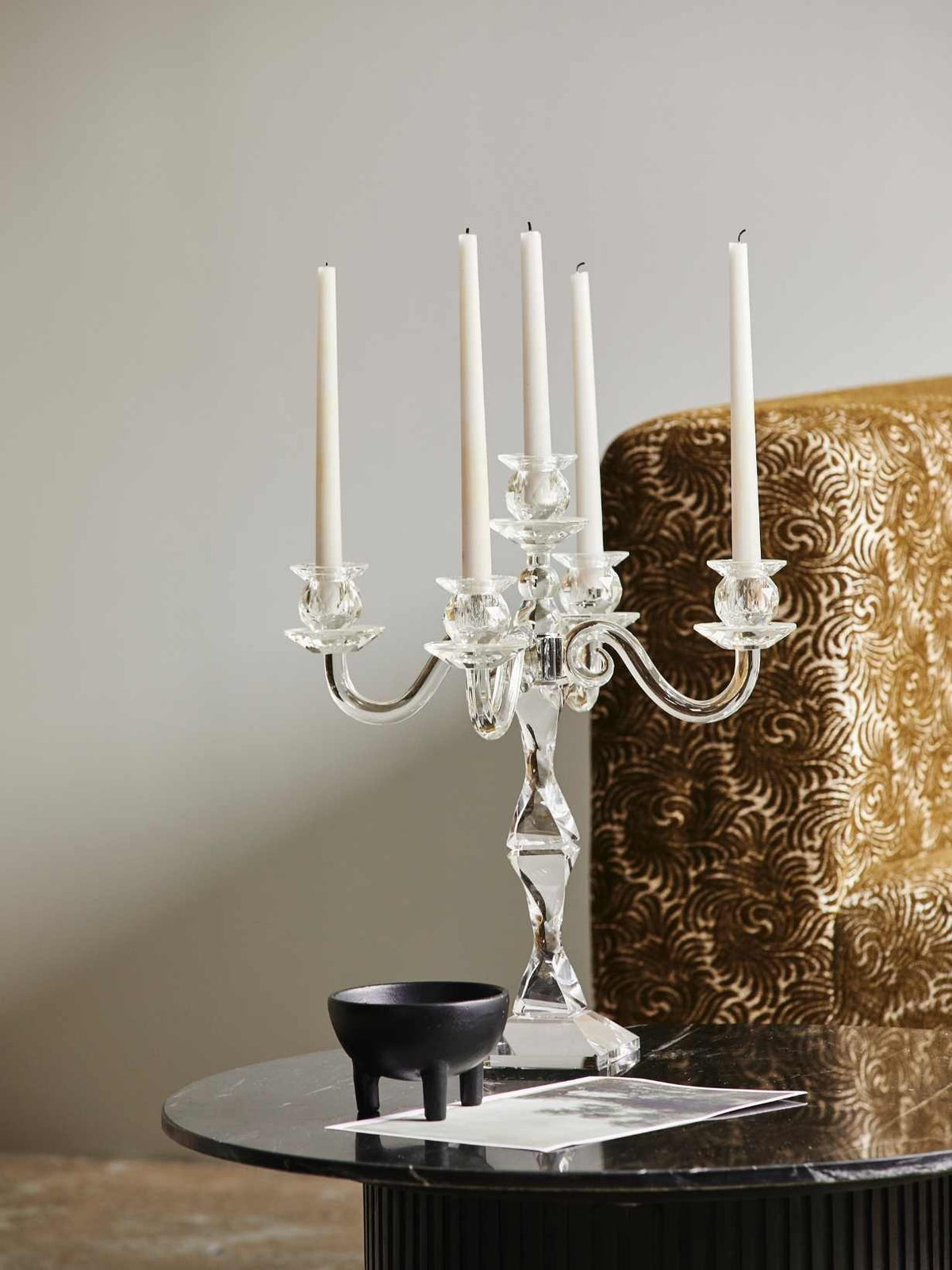 Chandelier en cristal 5 bougies, Fara