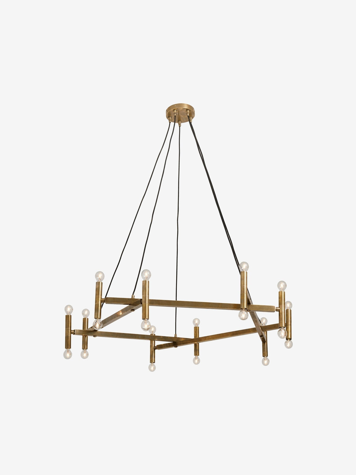 Suspension circulaire à 20 lumières en laiton