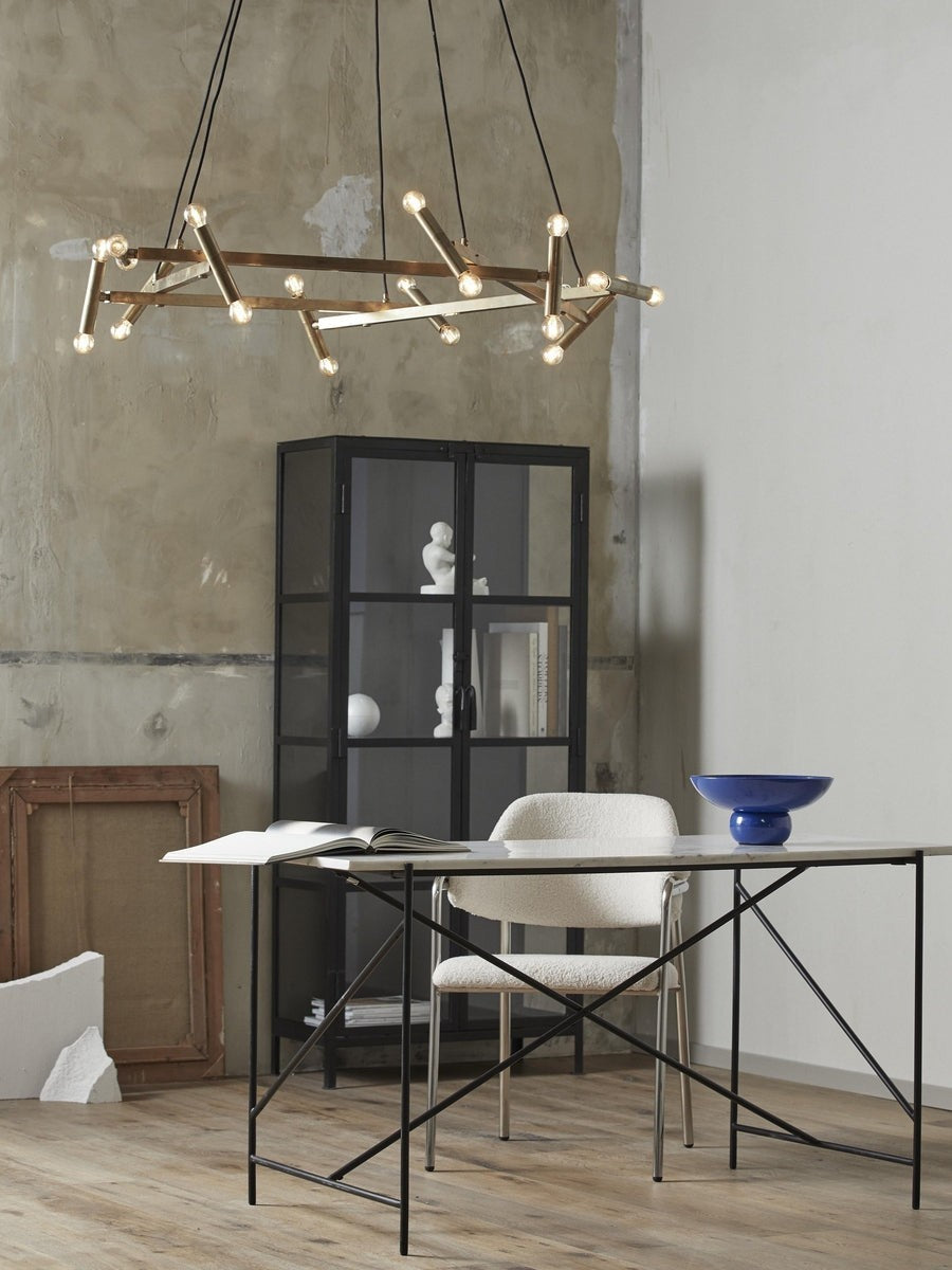 Suspension circulaire à 20 lumières en laiton