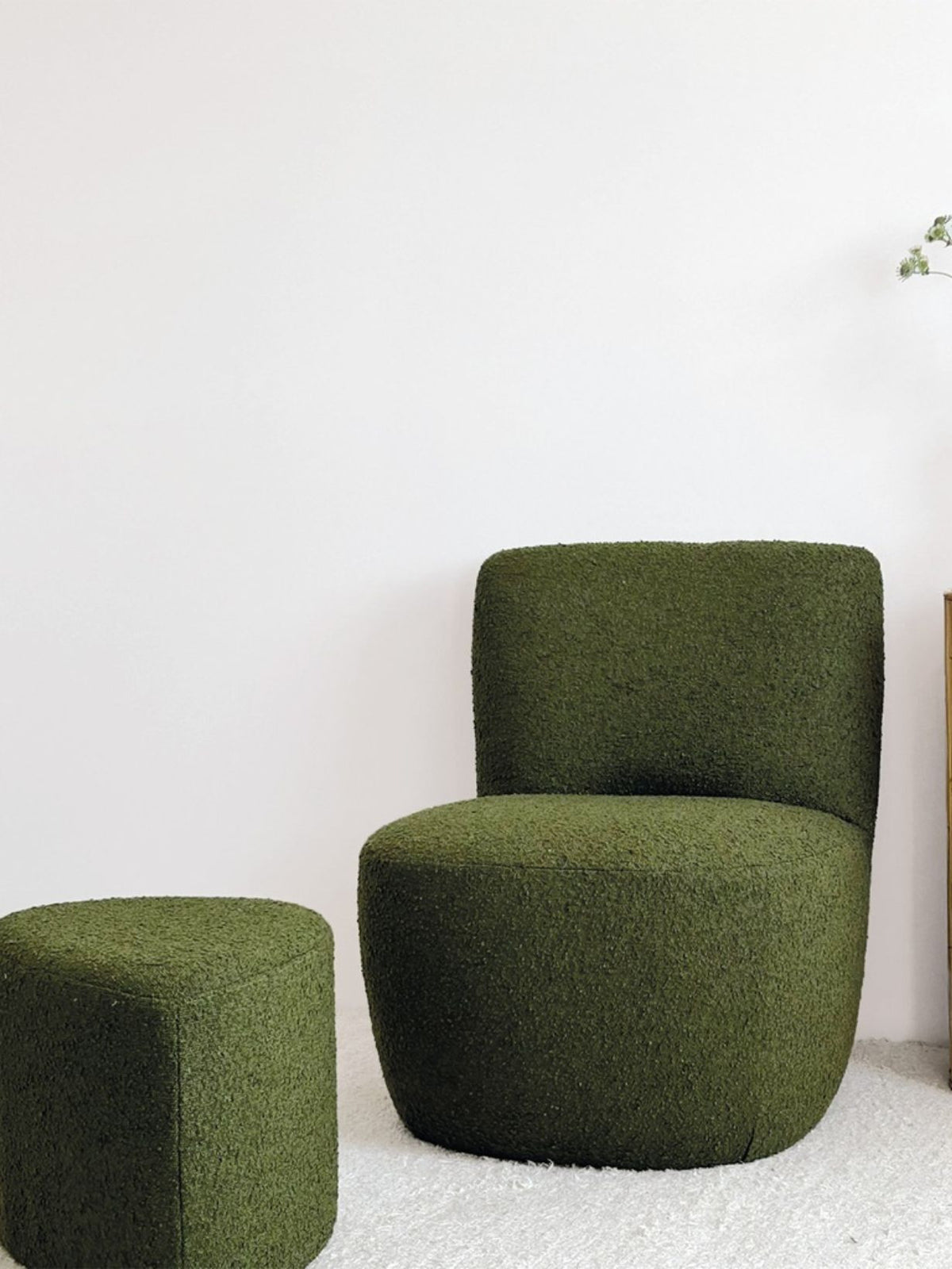 Pouf en tissu bouclette, Eve