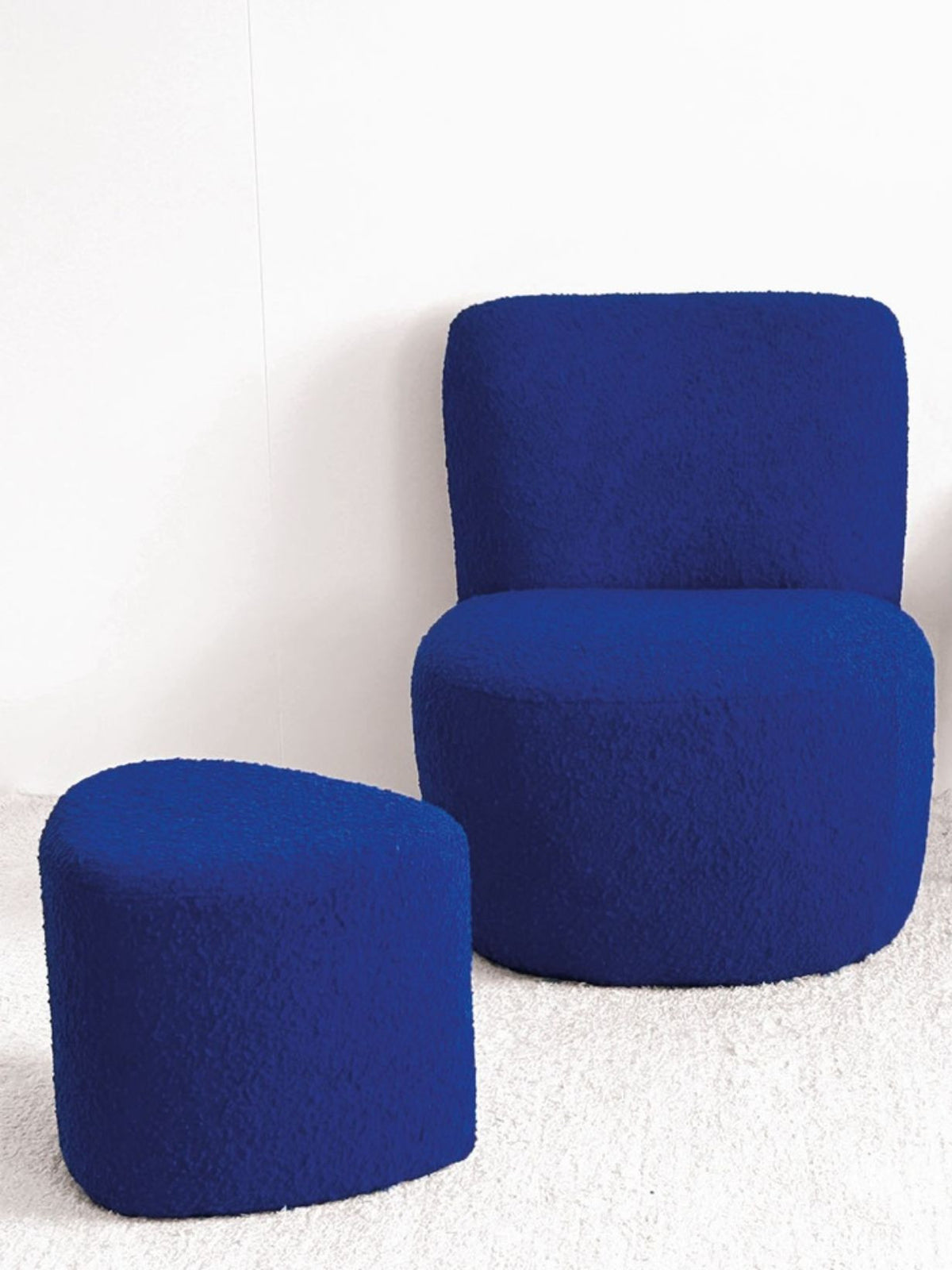 Pouf en tissu bouclette, Eve