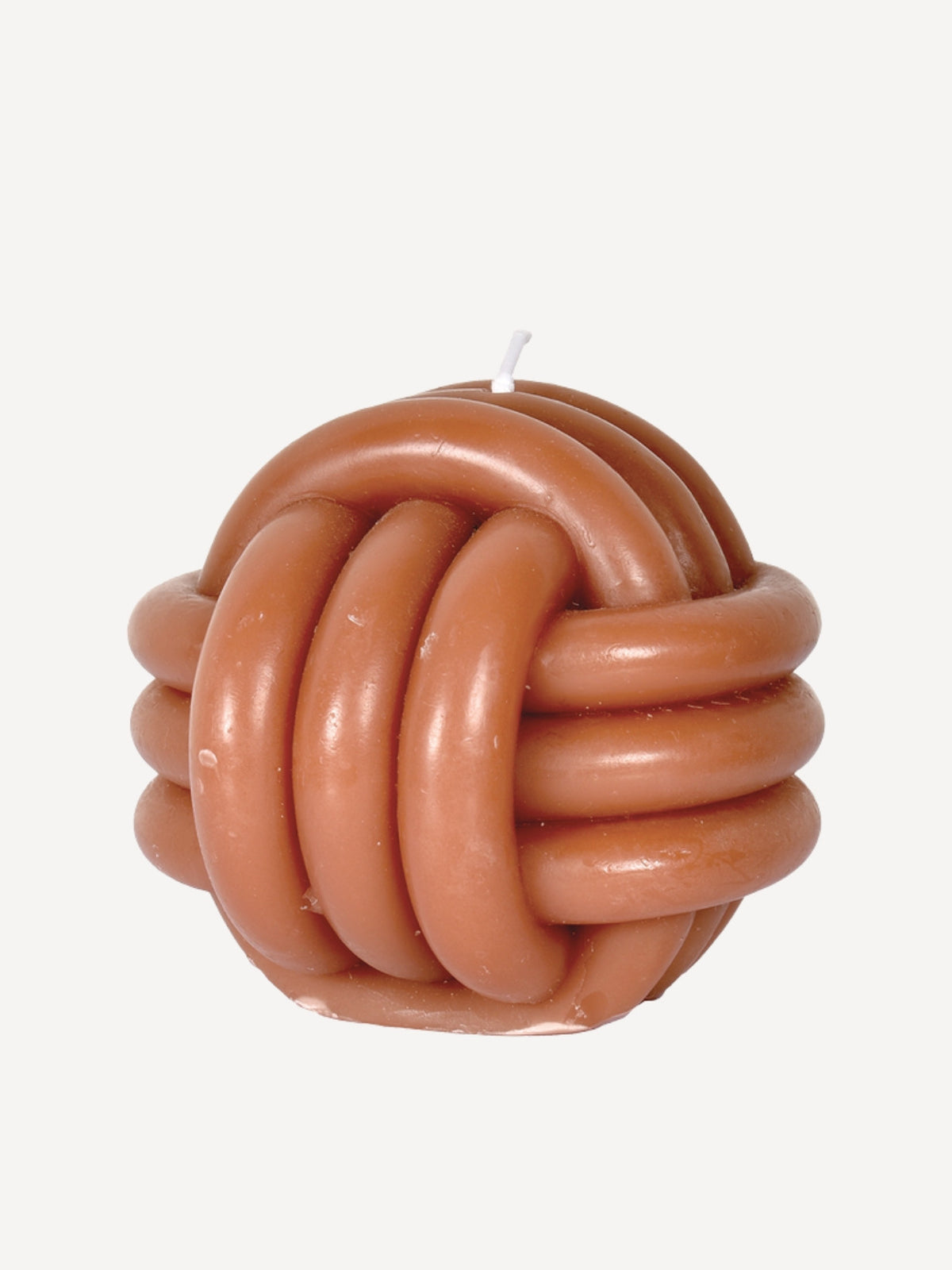 Bougie nœud en cire naturelle marron