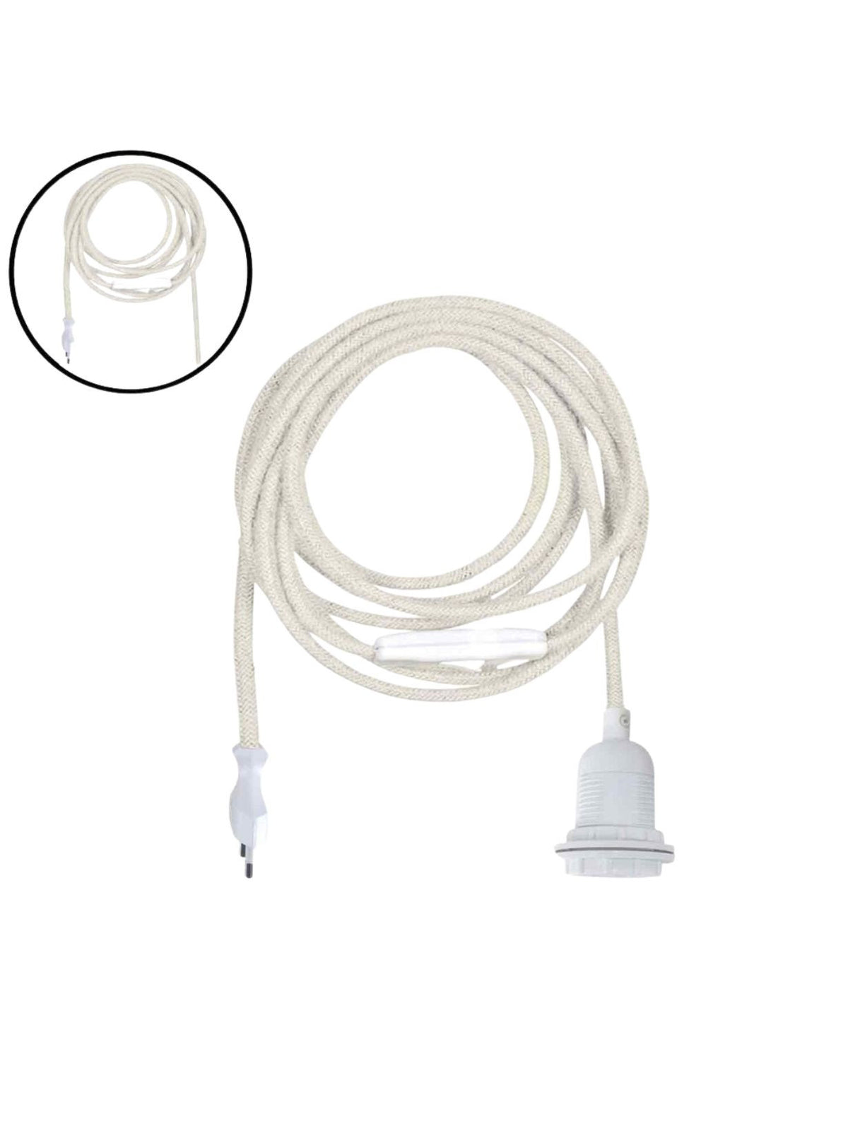 Câble de suspension en coton blanc 400cm