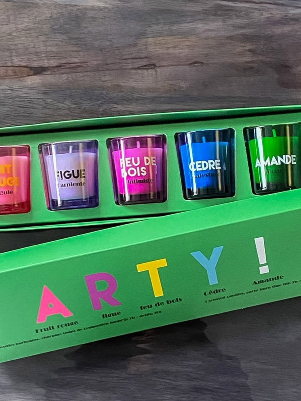 Coffret de 5 bougies, Arty