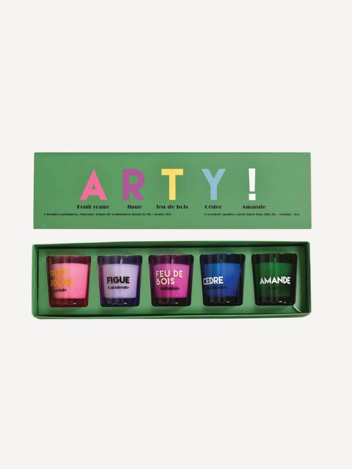 Coffret de 5 bougies, Arty