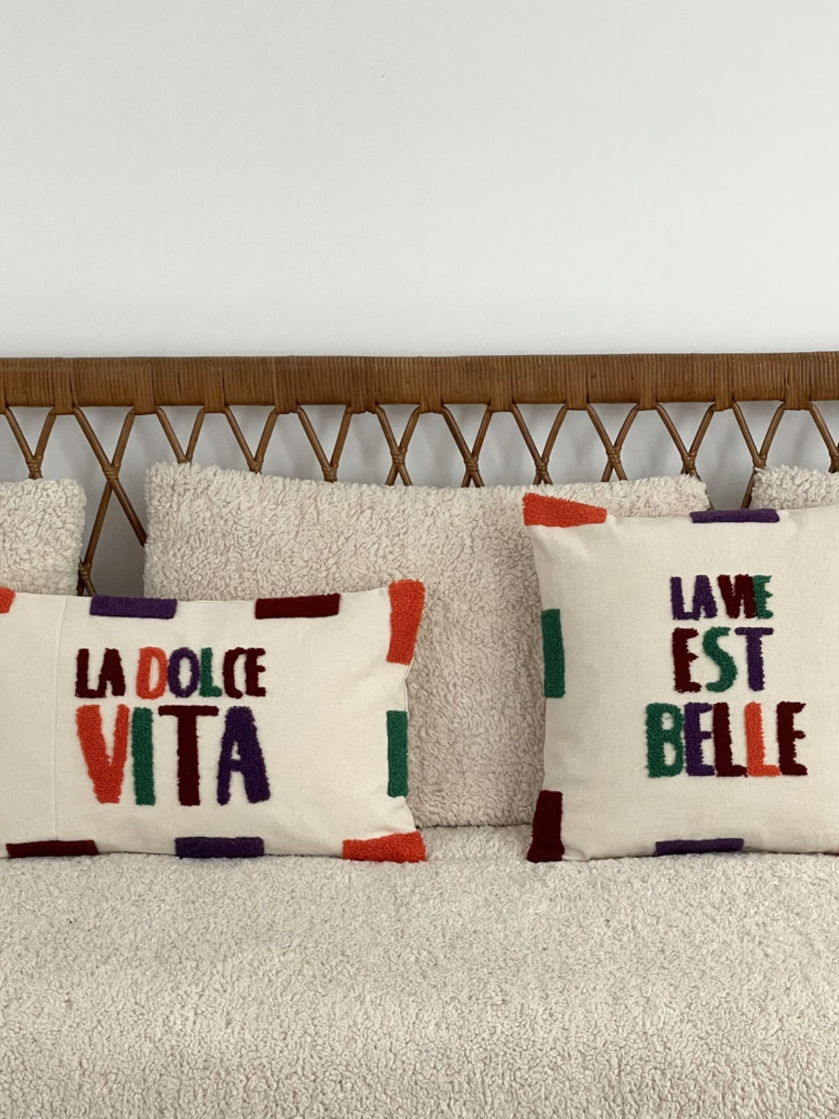 Coussin en coton, La Dolce Vita